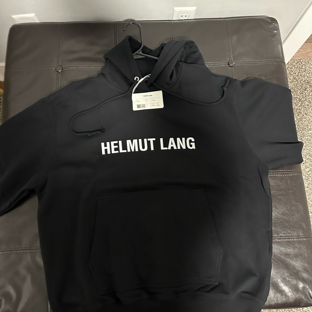 Helmut Lang XL Black Pullover Hoodie New with Tags